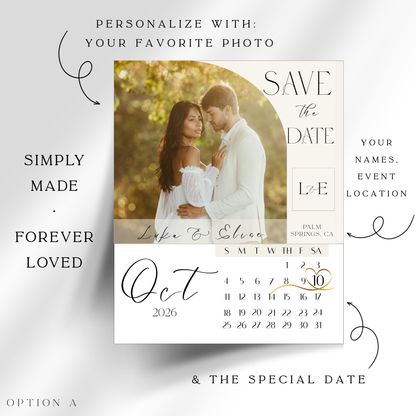 Save the Date Personalized Photo Calendar Magnets