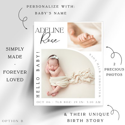 Birth Announcement Personalized Photo Magnets